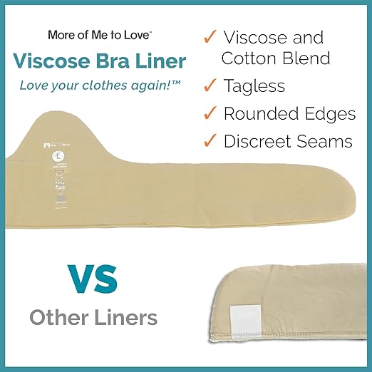 Super Soft, Sweat Wick Bra Liner, 70% Viscose & 30% Cotton, No Tags, No Seams, Size: XL