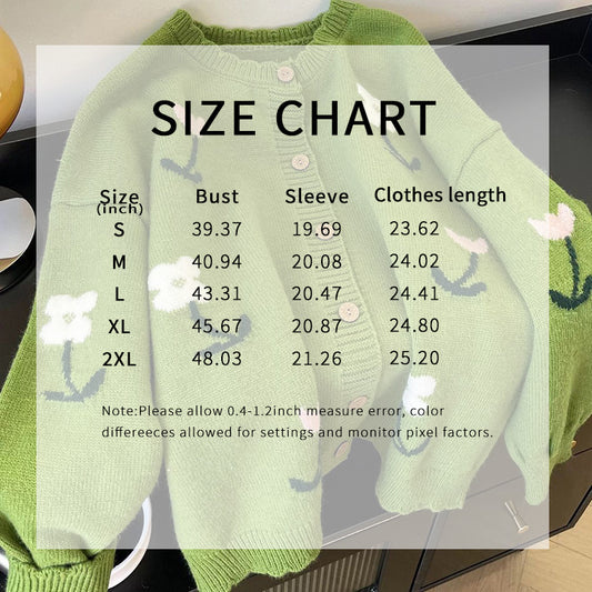 Women's Floral Cardigan Sweater Open Front Long Sleeve Button Down Outerwear