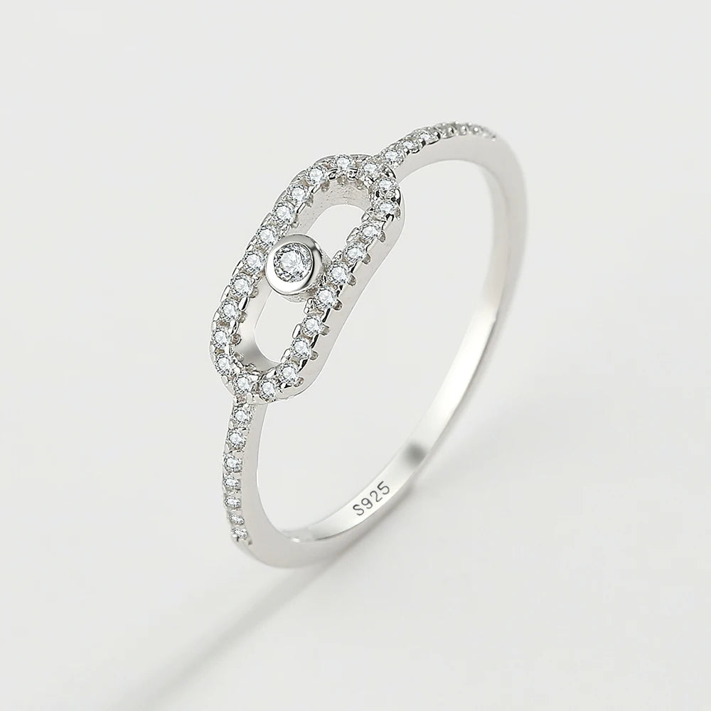 Exquisite 925 Sterling Silver Women's Ring Stylish Geometric