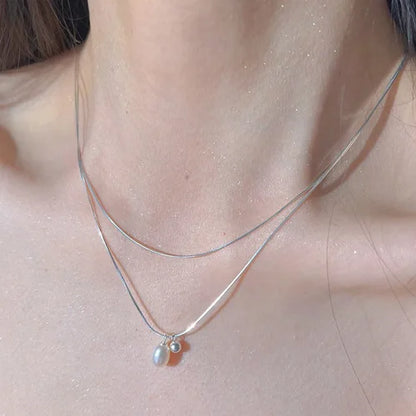 2025 New Women's Pearl Necklace Kpop Gold Color