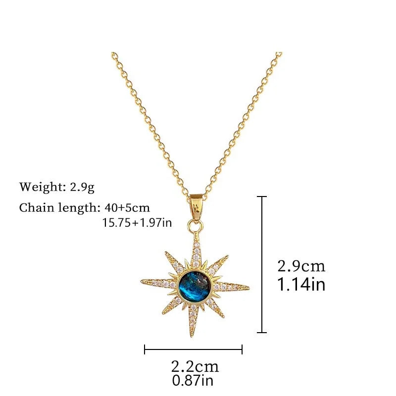 316L Stainless Steel Sun Pendant Necklace For Women