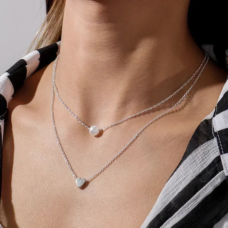 2025 New Women's Pearl Necklace Kpop Gold Color