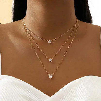 2025 New Women's Pearl Necklace Kpop Gold Color