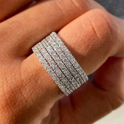 Sterling Silver Cubic Zirconia Rings for Women Wedding