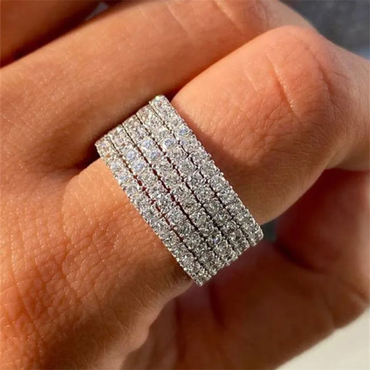 Sterling Silver Cubic Zirconia Rings for Women Wedding