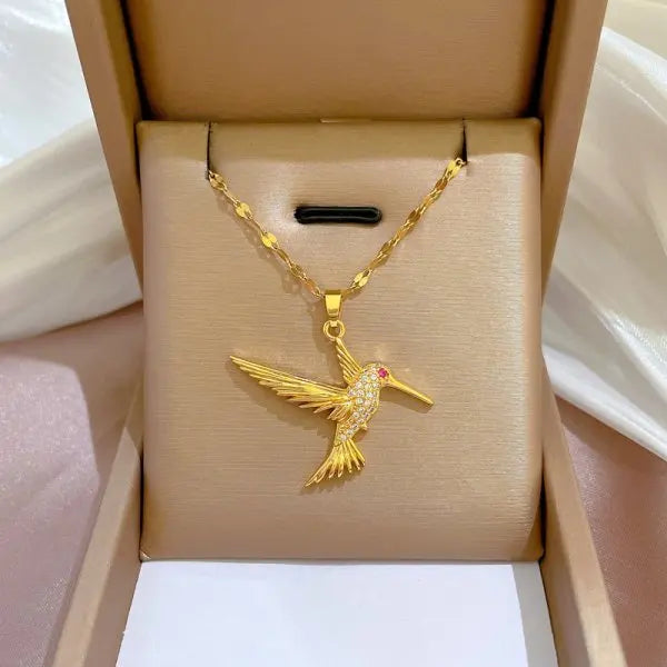 Exquisite Micro Inlaid Zircon Butterfly Tassel Necklace