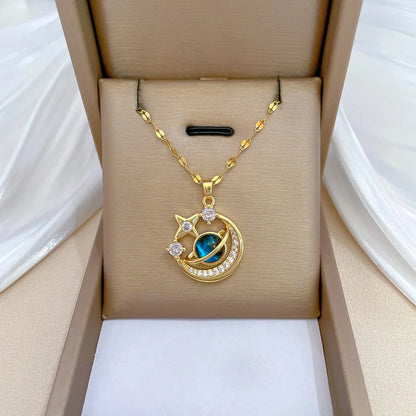 316L Stainless Steel Sun Pendant Necklace For Women