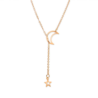 New Simple Moon Star Pendant Choker Necklace