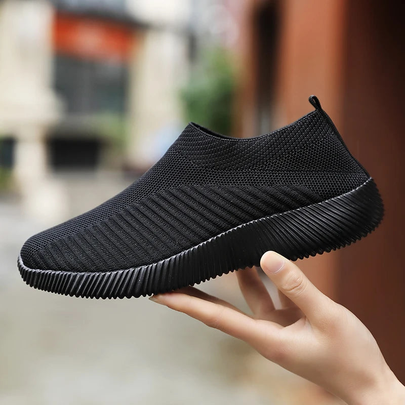 Women's Solid Color Sneakers Breathable Mesh Woven