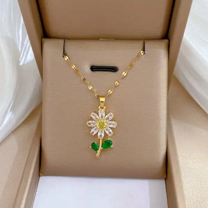 Exquisite Micro Inlaid Zircon Butterfly Tassel Necklace