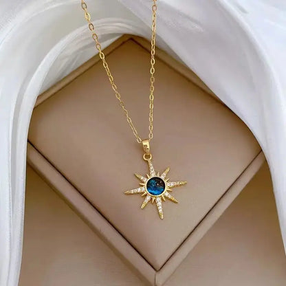 316L Stainless Steel Sun Pendant Necklace For Women