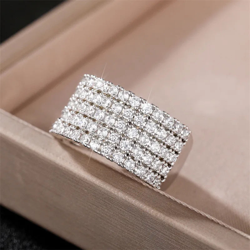 Sterling Silver Cubic Zirconia Rings for Women Wedding