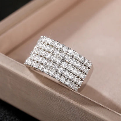 Sterling Silver Cubic Zirconia Rings for Women Wedding