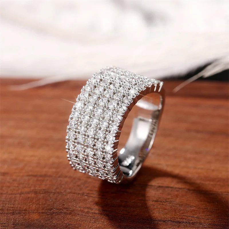 Sterling Silver Cubic Zirconia Rings for Women Wedding