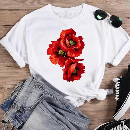 Print Fashion Watercolor Spring Flower 2024 Women