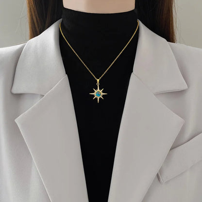 316L Stainless Steel Sun Pendant Necklace For Women
