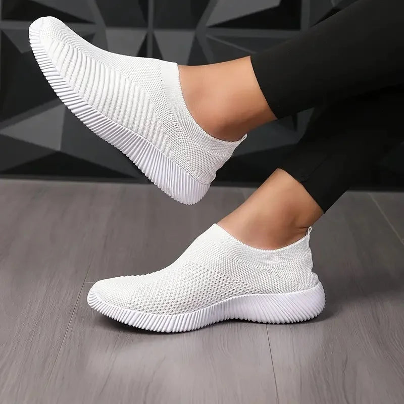 Women's Solid Color Sneakers Breathable Mesh Woven