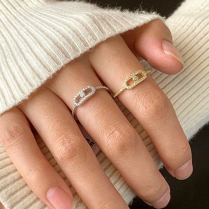 Exquisite 925 Sterling Silver Women's Ring Stylish Geometric