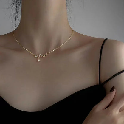 2025 New Women's Pearl Necklace Kpop Gold Color