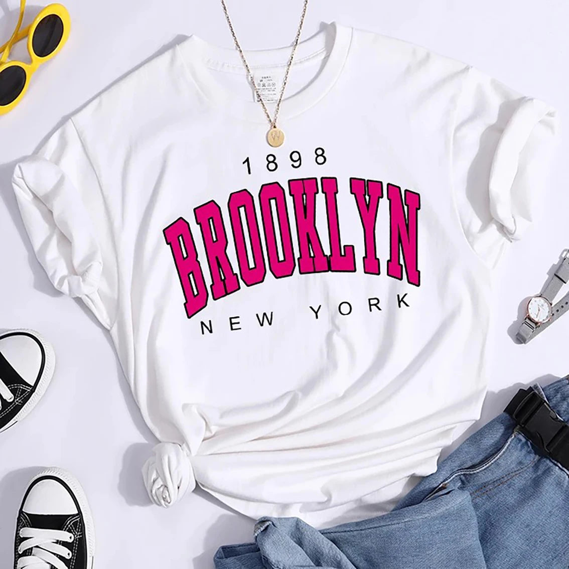 2024 New Summer Women T Shirt 1898 Brooklyn New