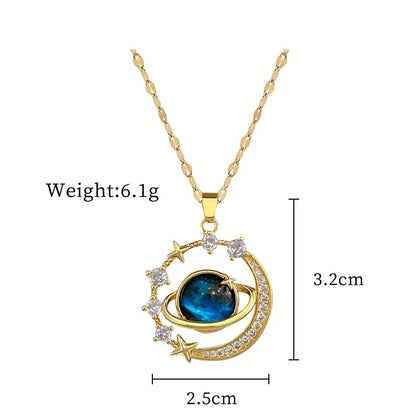 316L Stainless Steel Sun Pendant Necklace For Women