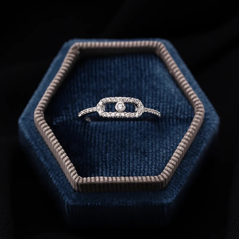 Exquisite 925 Sterling Silver Women's Ring Stylish Geometric